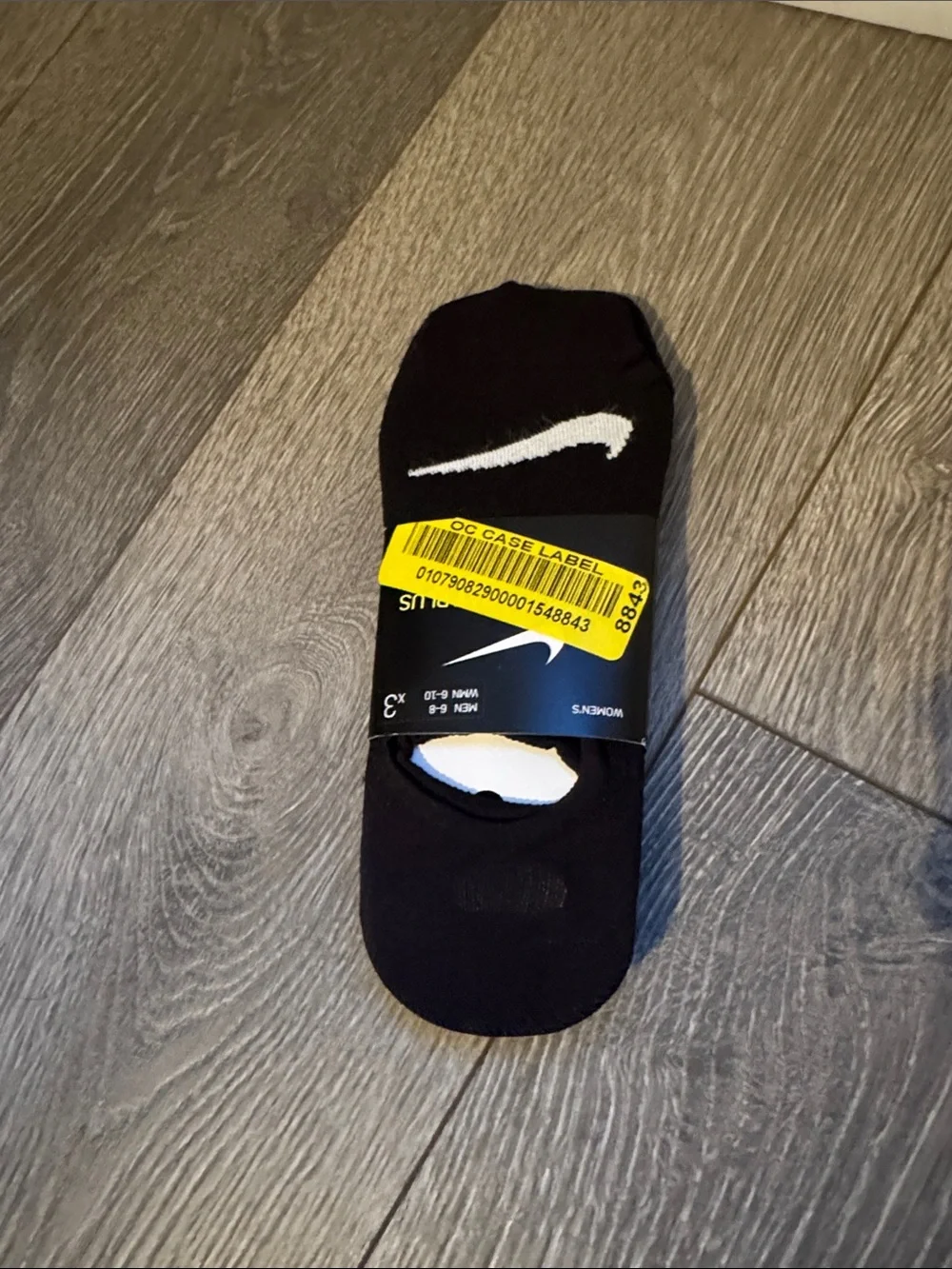 Nike Black Low-Cut No-Show Socks with White Swoosh